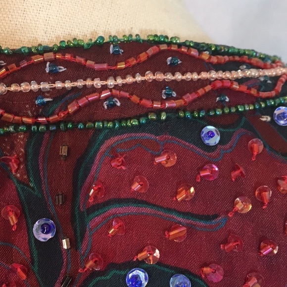 Vintage 80’s Neiman Marcus silk beaded oversized tunic top - Picture 6 of 6